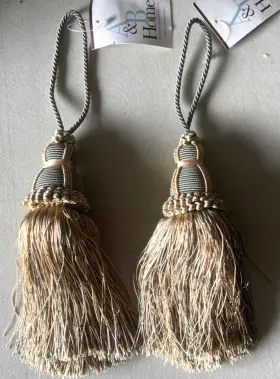 A&b Home 805845883395 Lot Of 2 7 Inch Key Tassel Fringe Green Window Treatment Decor