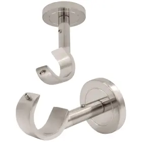 A Key Tech 676525518230 Heavy Duty Curtain Rod Brackets For Wall And Ceiling Installation 2 Pack Ceili