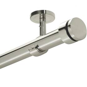 A Key Tech 676525914469 Ceiling Curtain Rod 48-84 Adjustable Mounted Ro