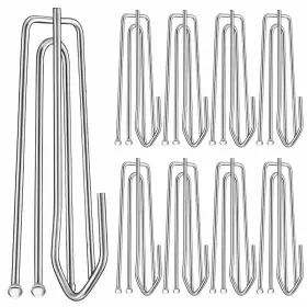 Aageme 730074667679 60pcs Stainless Steel Drapery Hook And Pin For Pleated Drapes 4 Prongs Pinch