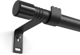 16jyclg-3jie-msh Abtool 5/8 Inch Curtain Rod 17 To 52 Adjustable 17in-52in Black