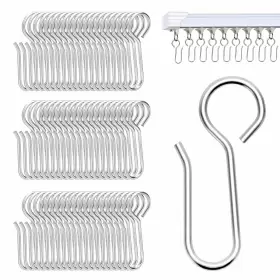 Accencyc 738170407540 Metal Curtain Track Hooks S Shaped Small 60pcs Drapery Hook P Inch