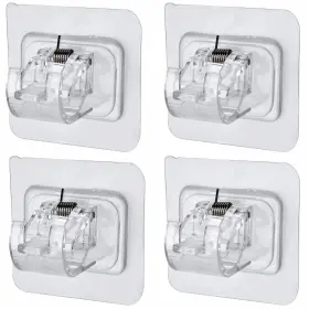 Lguagou-4p Accencyc 4pcs No Drill Curtain Rod Brackets Self Adhesive Holder Hooks N