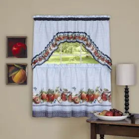 Achim 054006242339 Golden Delicious Window Curtain Printed Tier And Swag Ice Blue 57x24