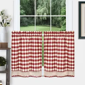 Achim 054006251102 Buffalo Check Window Curtain Tier Pair Yellow 58 X 36