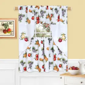 Achim 054006259108 Ambrosia Embellished Tier And Swag Set - 58x24 Multi
