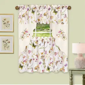 Achim 054006259122 Enchanted Embellished Tier And Swag Set - 58x24 Multi