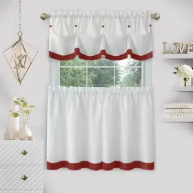 Achim 054006269114 Lana Window Curtain Tier Pair And Valance Set Lava 58x36
