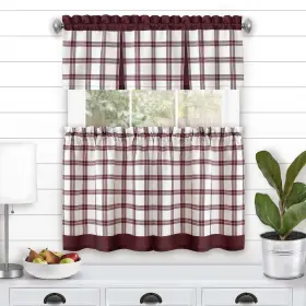 Achim 054006273449 Tate Tier And Valance Window Curtain Set