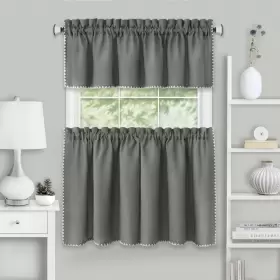 Achim 054006273739 Kendal Tier And Valance Window Curtain Set