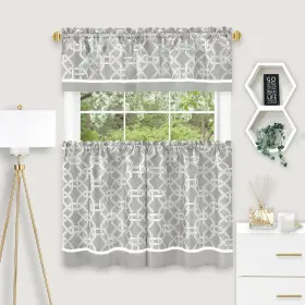 Achim 054006277850 Arlington Curtain Tier And Valance Set - 58x24/58x13