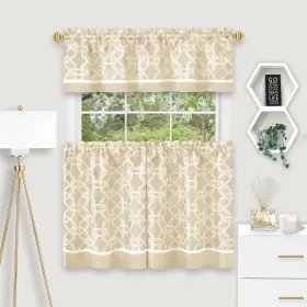 Achim 054006277867 Arlington Curtain Tier And Valance Set - 58x24/58x13