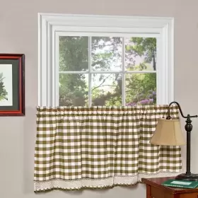 Achim 054006628805 Buffalo Check Tier Pair - 58x24 Taupe
