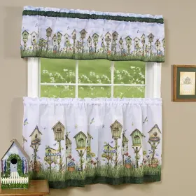 Achim 054006629123 Home Sweet Printed Tier And Valance Set - 58x24 Multi