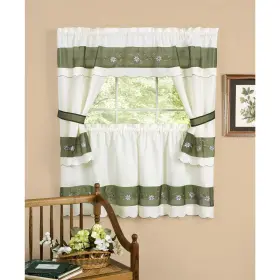 Achim 054006630730 Berkshire Window Curtain Cottage Set Green