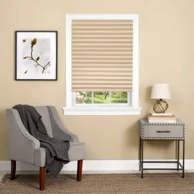 123co36l24 Achim Cordless Room Darkening Temporary Pleated Vinyl Window Shades - 36 Inch