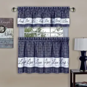 Lltv36ny12 Achim Tier And Valance Window Curtain Set - 58 Inch Width 36 Length Live L