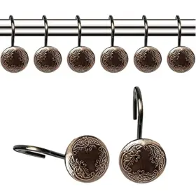Actpe 723168575929 Oil Rubbed Bronze Shower Curtain Rod Hooks Antique Rings Holder Deco