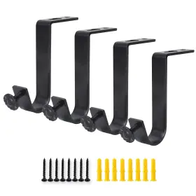 Addgrace 028753099478 4 Pack Ceiling Curtain Rod Bracket Heavy Duty Single Holders For