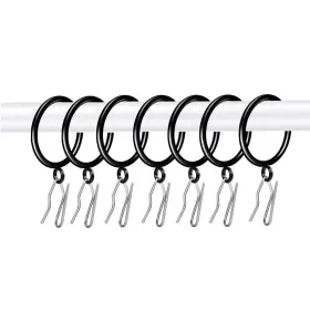 Adiyer 659516203551 28pcs 1.5inch Drapery Rings Black Curtain With Eyelet For Rod Pin