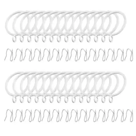 Adiyer 659516203575 28pcs 1.5-inch Inner Diameter Drapery Eyelet Sliding Curtain Rings Wit