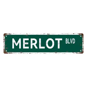 T01801 Aeontinity Merlot Blvd Vintage Metal Tin Sign Street Home Decor Room Wall