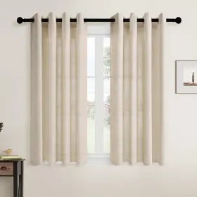 Asymdh5254ym Aersas Flax Beige Tan Linen Curtains 54 Inch Length 2 Panels Set For Bedroom Dining