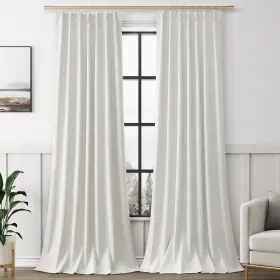 Asymhzbtzg40108xyb Aersas Ivory 100% Blackout Pinch Pleated Linen Curtains 108 Inches Long For Living R