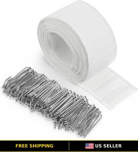 Afcabakila 5378stuu5783 50 Hooks Curtain Pleat Tape Set 11 Yards Of Stainless Pleater