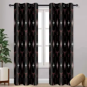 Cllsah833 Ahbewin Tribal Aztec Blackout Curtains Western Bull Skull Boho Drapes 2 Panels Rustic