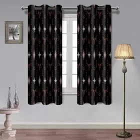 Cllsah844 Ahbewin Tribal Aztec Blackout Curtains Western Bull Skull Boho Drapes 2 Panels Rustic