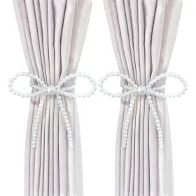 2pcs-bow Aimery Magnetic Tiebacks For Curtains 2 Pack Bow Pearl Curtain Buc
