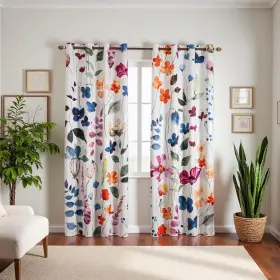 Aimidian 737417275621 Floral 100% Blackout Curtains 84 Inch Long 2 Panels Set Grommet Botanical Flo