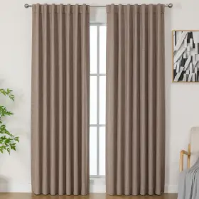 Fmwk-linen-5284-ariwill Airwill Natural Linen Blackout Curtains Thermal Insulated 84 Inch Length Drap
