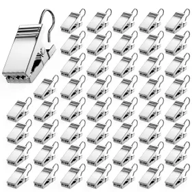 Curtain002 Ajulybee 50 Pcs Curtain Hooks Heavy Duty Clips Stainless Steel Shower Clip Wi