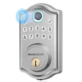 B0cyc6z621 Akagear Keyless Entry Door Lock Fingerprint - Locks 2 Keys Electronic