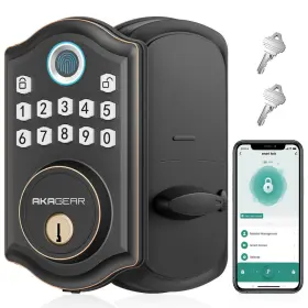 B0cyc8ygn1 Akagear Keyless Entry Door Lock Fingerprint - Electronic Keypad Deadbolt Smart