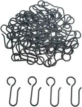 Alamic 313106511524 60 Pack Metal Curtain Track Hooks S-shaped Small Drape Wir