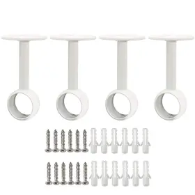 Fl4025w-4p Alise Curtain Rod Holder Bracket 1ftftdia Closet Holders Wall Mount Ceiling