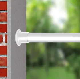 83-123 Allzone 17122 Heavy Duty Tension Curtain Rod For Windows 83 Inches White