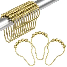 Hqq-01-09 Amazer Gold Shower Curtain Hooks Rings 12 Pcs Stainles