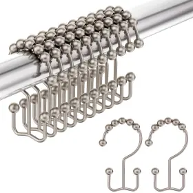 Hqq-03-06 Amazer Shower Curtain Hooks Rings Stainless Steel 12pc