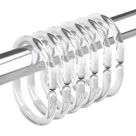 Hqq-28-01 Amazer Plastic Shower Curtain Rings Hooks 24 Pcs C Shaped Sh