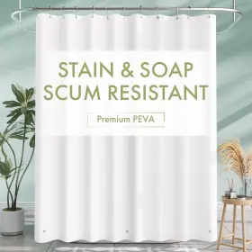 72x84-in Amazerbath Extra Long Shower Curtain Liner White 84 Inc
