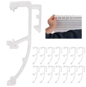 Uk-521 Amazing Drapery Hardware Premium Clear Plastic Double Slat Valance Retainer Clips 15 Pack - Sturdy Va