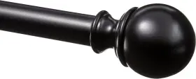 1008751-040-a60 Amazon Basics 1-inch Curtain Rod With Round Finials 72 Inch To 144 Black