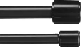 1010754-038-a60 Amazon Basics 1 Inch Double Curtain Rod With Cap Finials - 72 To 144 Black