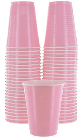 2749 Amcrate Disposable Cups Pink 18-ounce Plastic Party Strong And Sturdy For Wedd