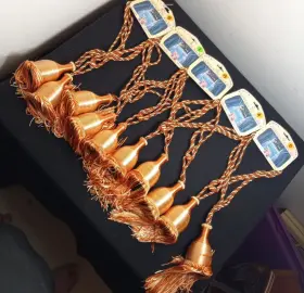 44669 American Crafts Lot Of 5 Braided Curtain Tie Backs Style #2009 Rust Peach Tan/91