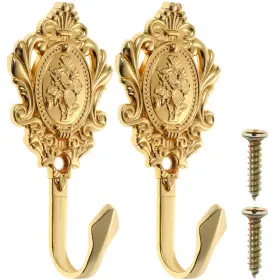 4g9161245xjre6x09 Amosfun 2pcs Rose Tie Backs Curtain Holdbacks Gold Vintage Hooks Outdoor